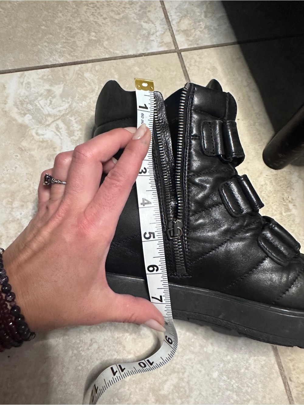 Prada Sport Black Leather Triple Strap High Top Wedge Sneakers 39 - Picture 10 of 13